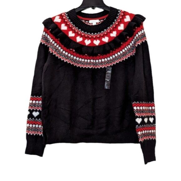 Charter Club 100126931PT Womens Size PXL Deep Black Long Sleeve Whimsy Sweater - Picture 1 of 9